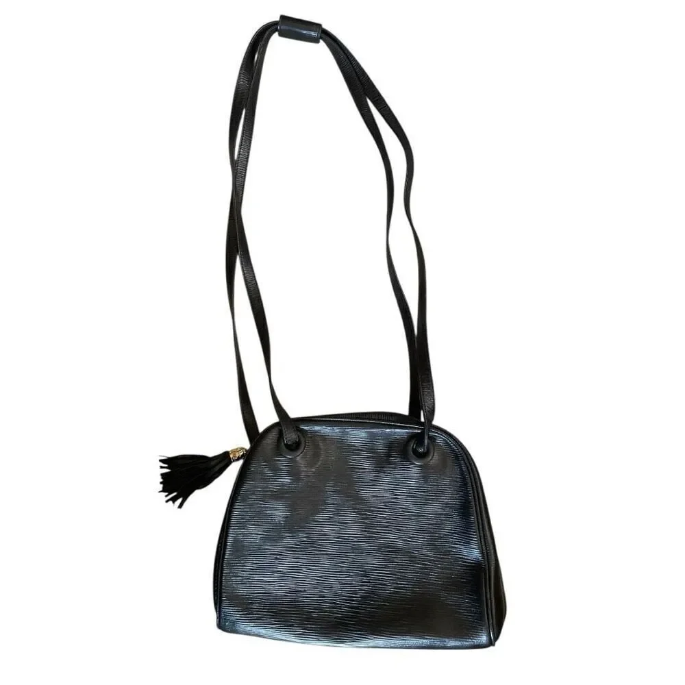 Cosci‎ Handmade In Italy Black Leather Shoulder Bag Quiet Luxury Capsule